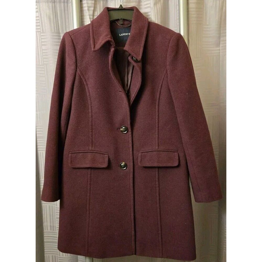 Banana Republic Wool Blend Single Breasted Trench Coat Women's Size 10‎ - Purple
